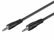 Audiokabel - 2 x 3,5mm stereo JACK han, Sort (1,5m)