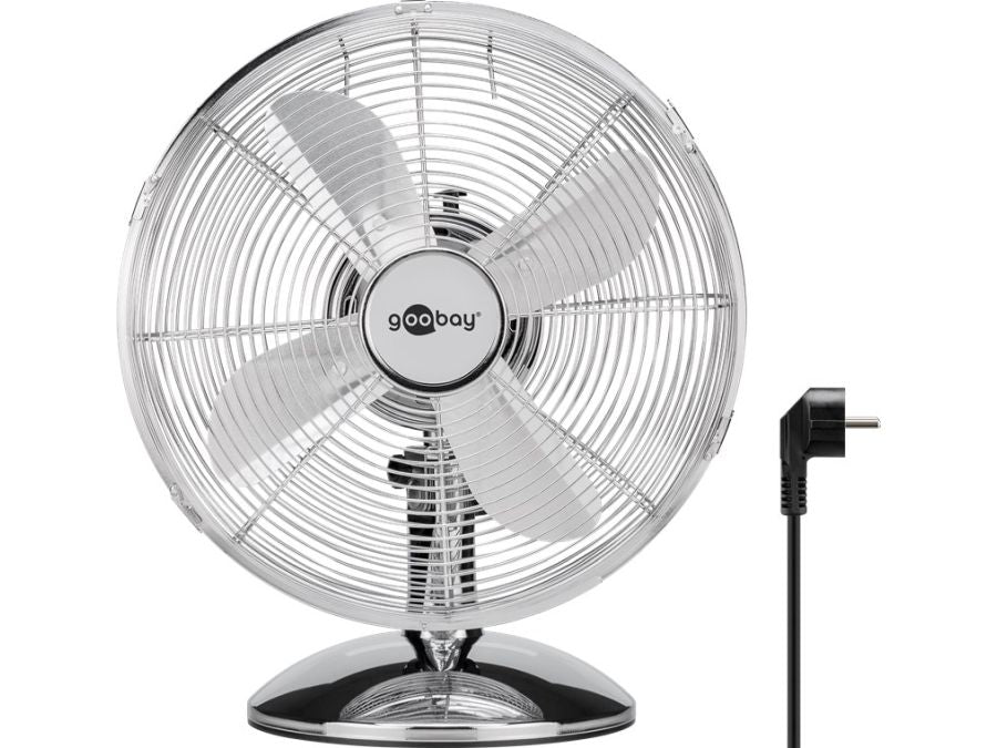 Bordventilator - Ø30cm, 230V / 40W, 3 indstillinger, Krom