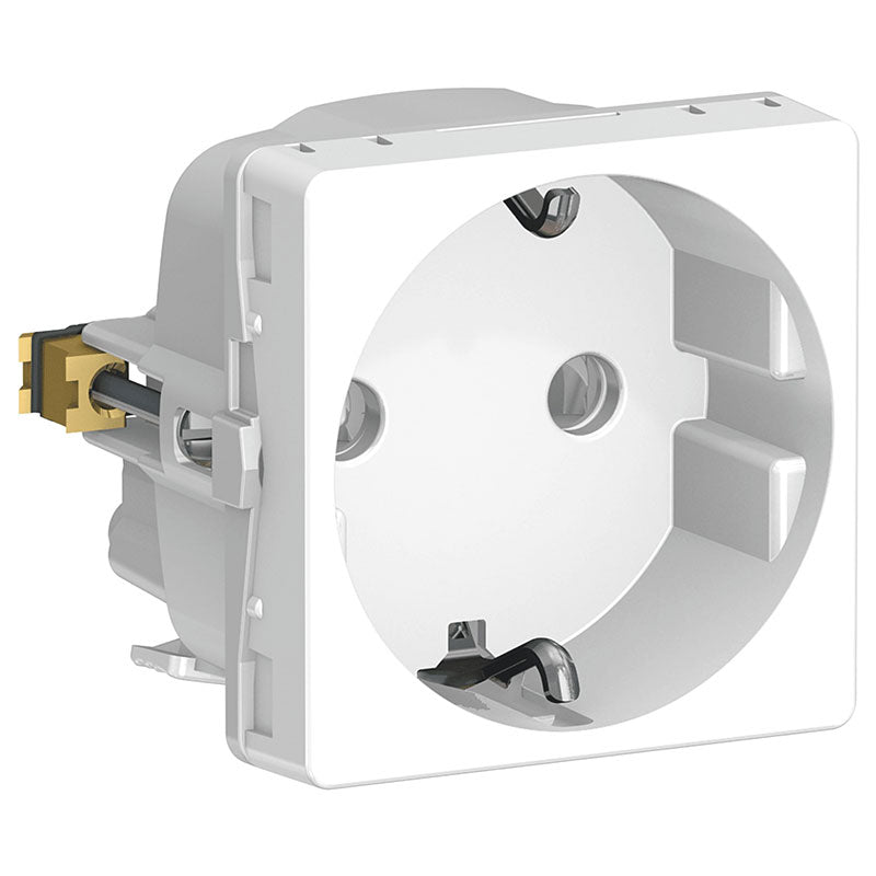 LK Fuga stikkontakt med sidejord 1m - hvid