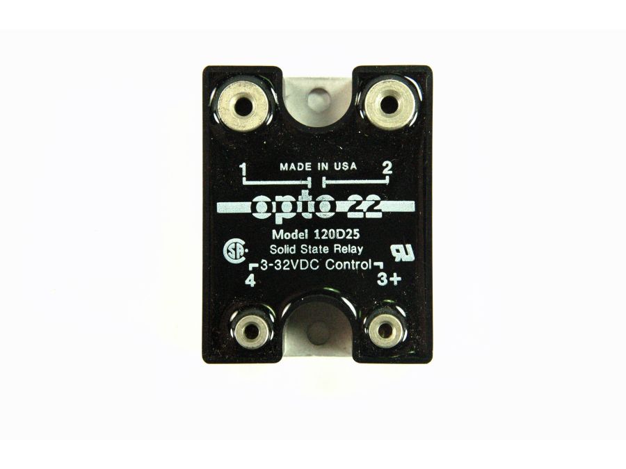 Solid state relæ - 3-32Vdc, 120VAC / 25A, 1 x slutte