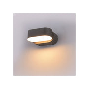 V-Tac 6W LED Grå Udendørs Væglampe - Oval, Roterbar 350 Grader, IP65, 230V, Inkl. Lyskilde