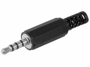 JACK stik - 3,5mm 4pol han, Sort plast