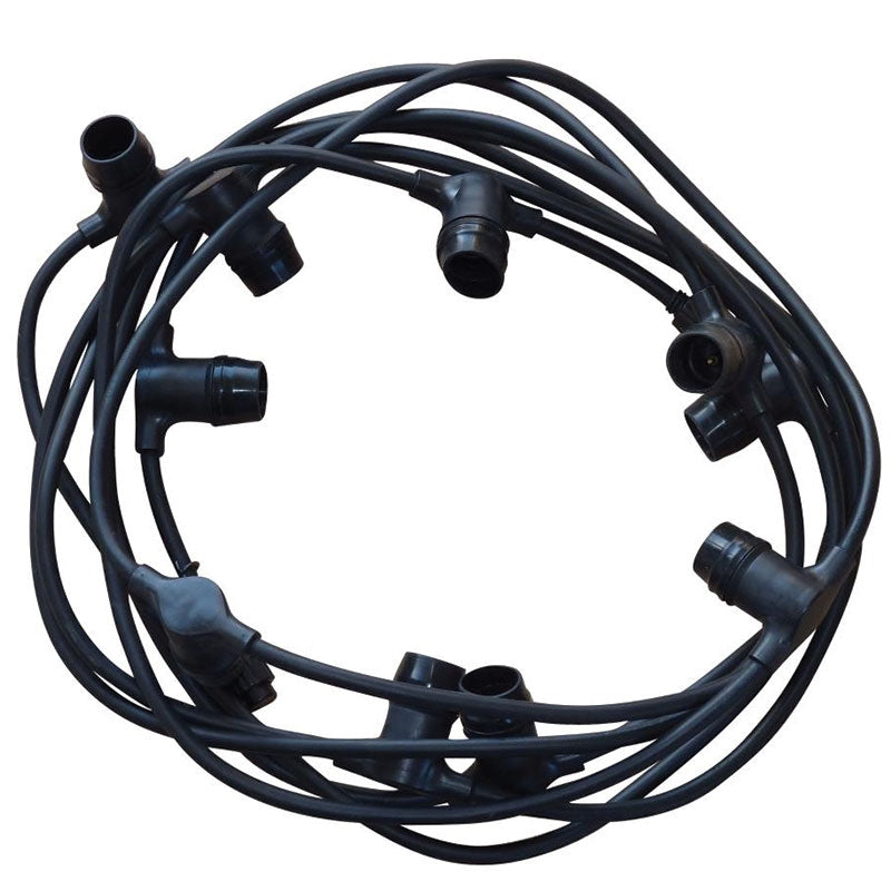 Lyskæde 7,5m m. 10xE27 fatninger IP44 230V