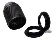 Kronefatning m. 2 omløbere - E27, M10 gevind, Sort