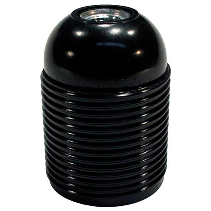 Fatning E27 m. udvendig gevind sort