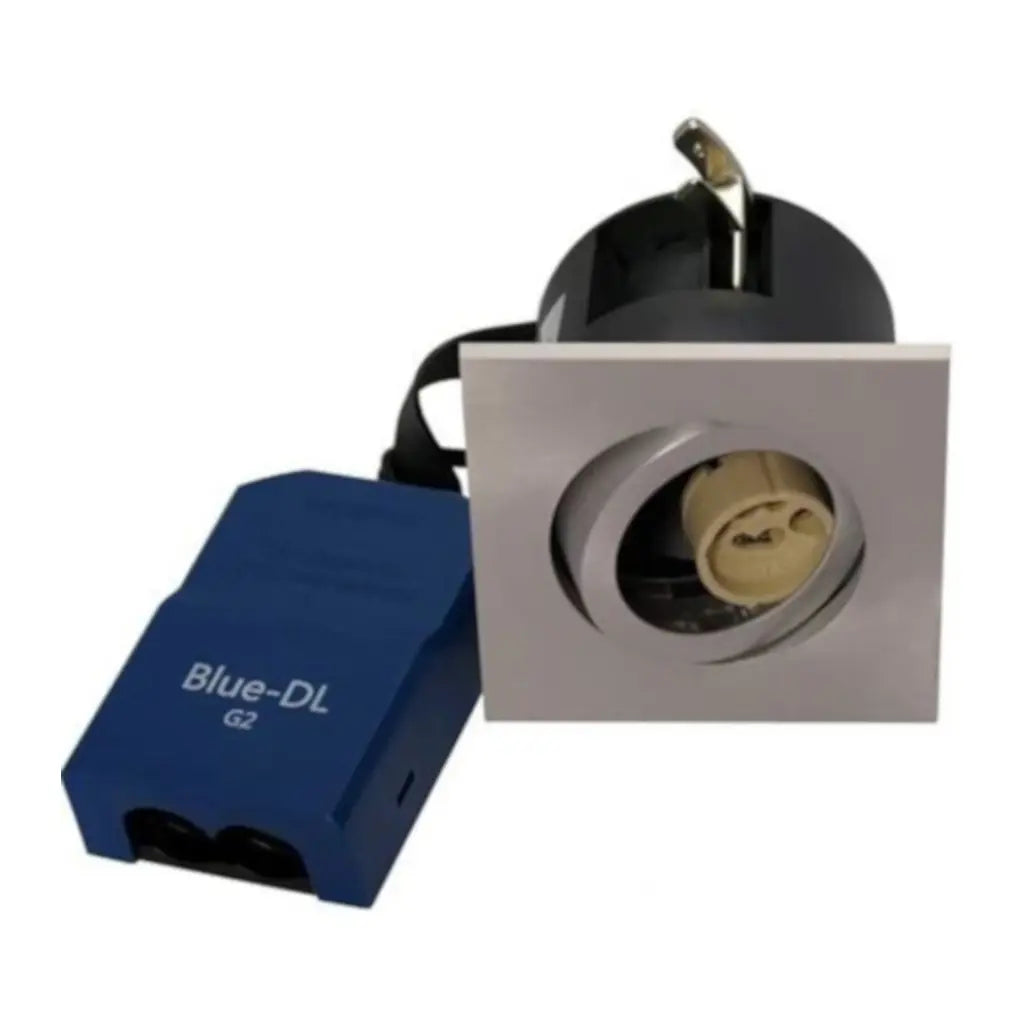 Blue-DL firkantet indbygningsspot m. GU10 fatning - Børstet