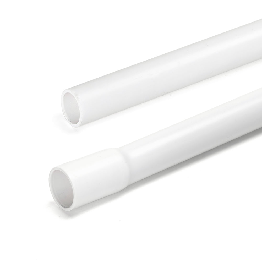 PVC Elektrisk Udvidet Rør - 20mm, 2m, Hvid - 3 års garanti