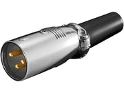 XLR mikrofonstik - Forgyldt 3pol han, Sølv