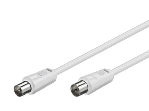 Antennekabel - COAX han/hun, 3C-2V CCS, Hvid (20m)