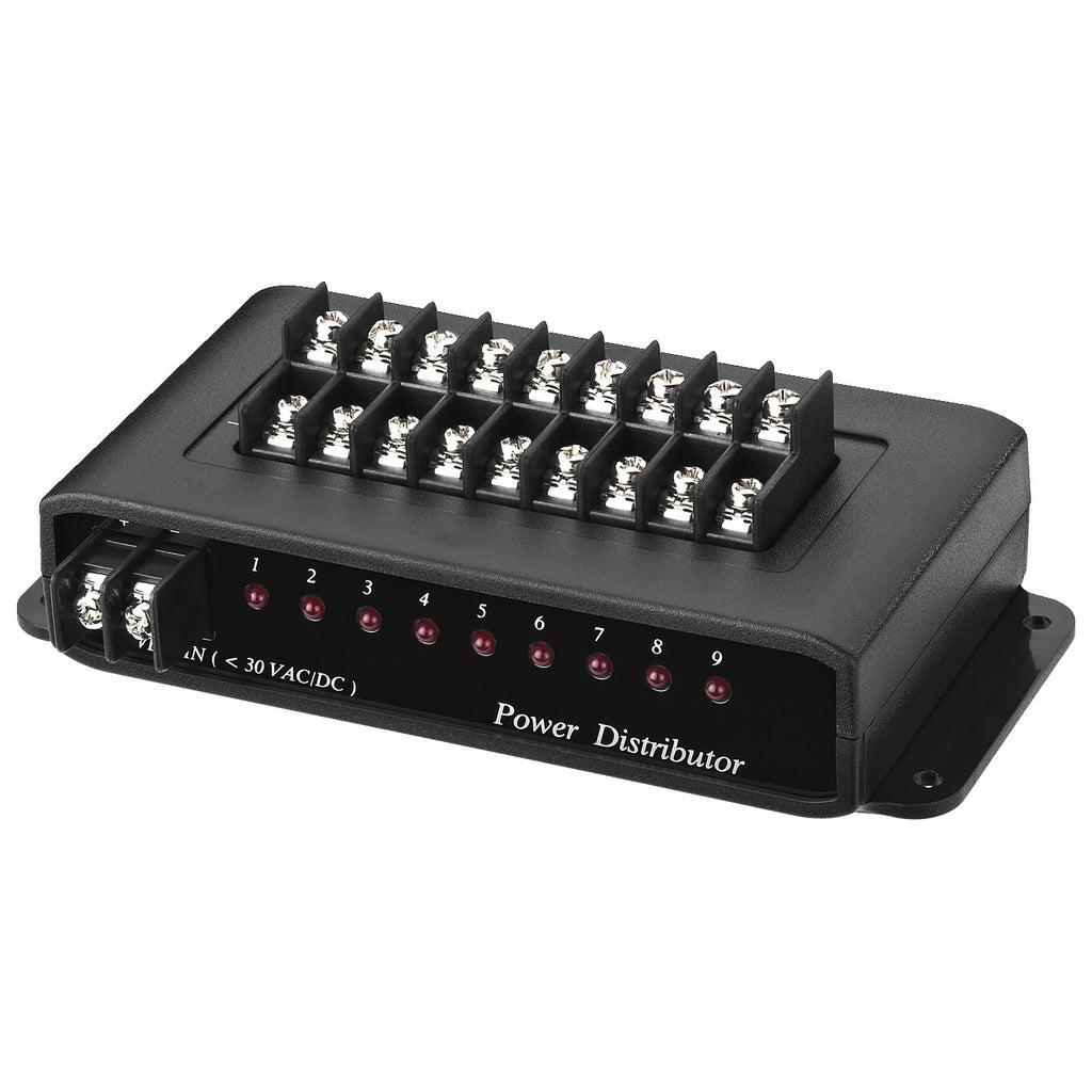 Spændingsfordeler - 1 ind til 9 ud, 1-30V, 5A