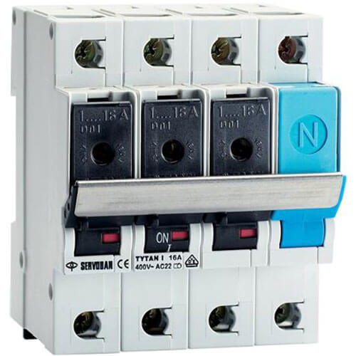 TYTAN I GRUPPEAFB 2-16A 3P+N - sikringsskuffer medfølger ikke