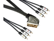 SCART kabel - SCART han til 6 x RCA A/V han (1,5m)