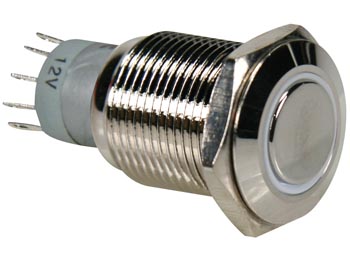 ProSwitch - Vandalsikret stålkontakt, 1P ON-(ON) Ø16 Hvid