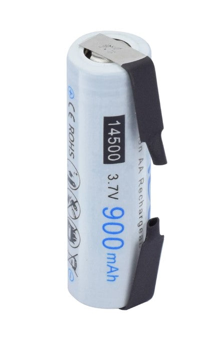 14500 (AA) LiION batteri - 3,7V 1200mAh m. flige (Ø14x50mm)