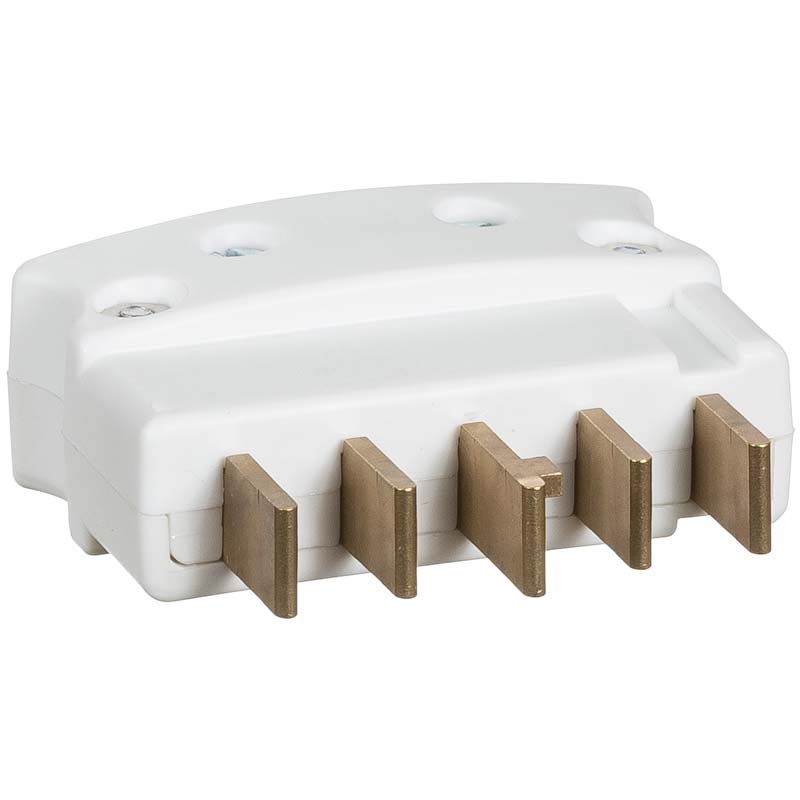 Stikprop 3-pol+N+J lige, hvid