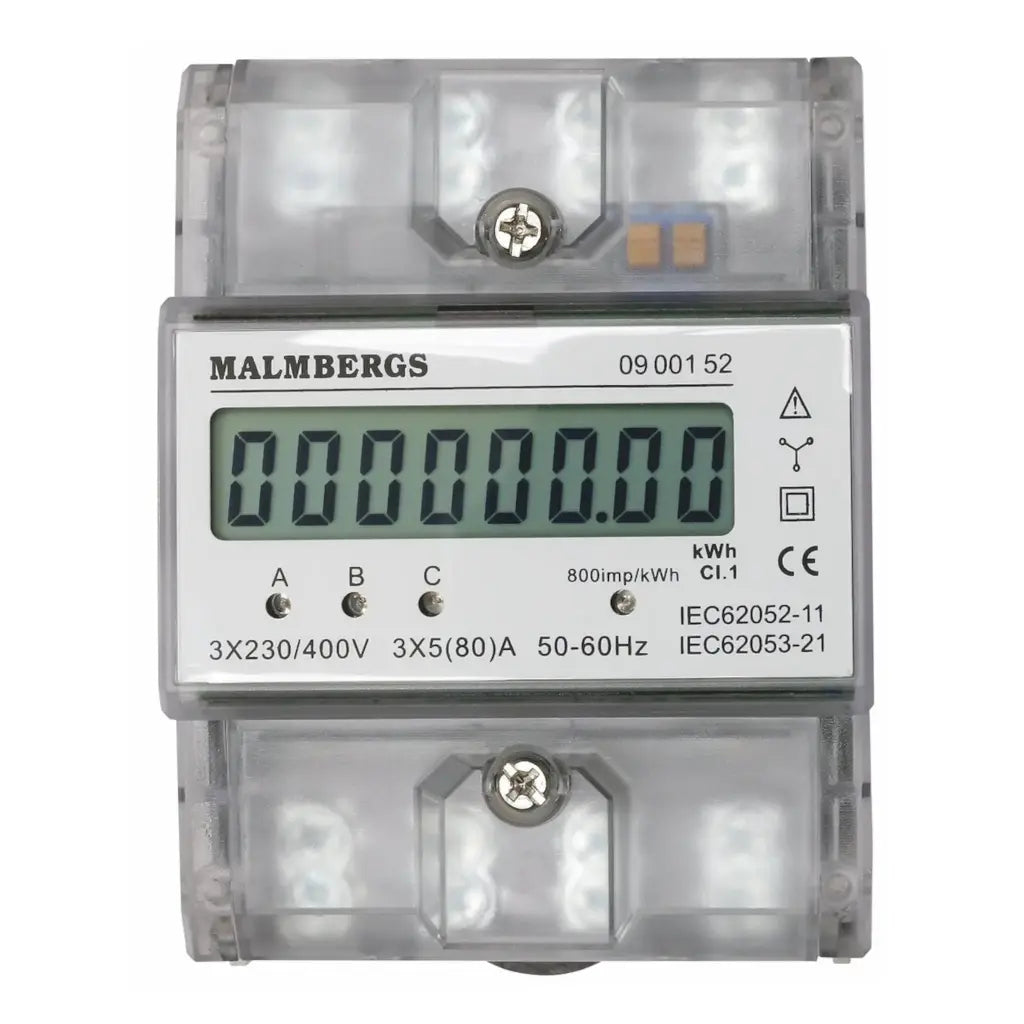 Digital KWh-måler 3-Faset, 63A