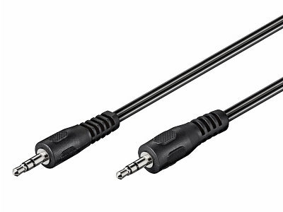 Audiokabel - 2 x 3,5mm stereo JACK han, Sort (10m)