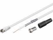 COAX kabelsæt - 2 x skærm, 2 x F stik, inde/ude, Hvid (10m)