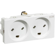 Fuga vandret EDB stikkontakt med jord 2 modul 2-pol - hvid