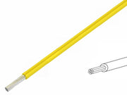 Silikoneledning - 0,75mm² trådet, 180°C Gul (metervare)