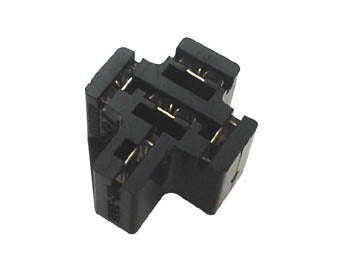 Autorelæ sokkel - 6,4mm spadefatninger, m. printben