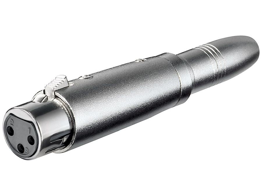 XLR adapter - XLR 3P hun til 6,35mm mono JACK hun