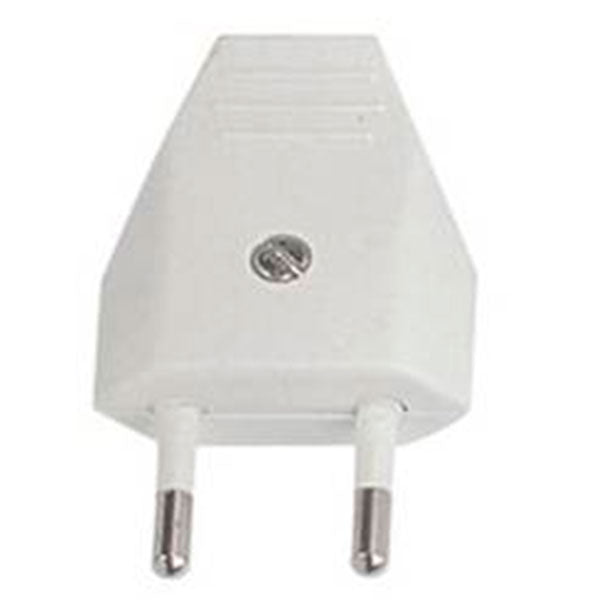 Flad EU stikprop uden jord - hvid