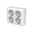 4-DOBBELT SAGA STIKKONTAKT IP44, SG.HVID
