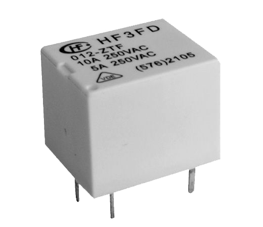 Miniature relæ - 12VDC 15A, 1 x slutte (SPST-NO), 4-ben 2mm