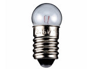 Dværglampe - 24V / 50mA / 1,2W Globe, E10 sokkel