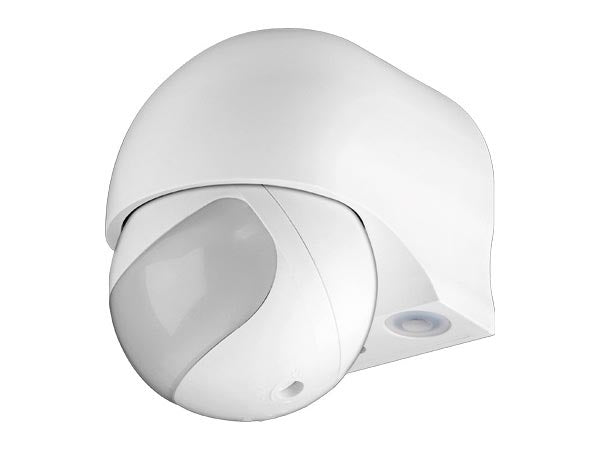 PIR bevægelsessensor - 230V/1200W 180° væg, LED ready, Hvid