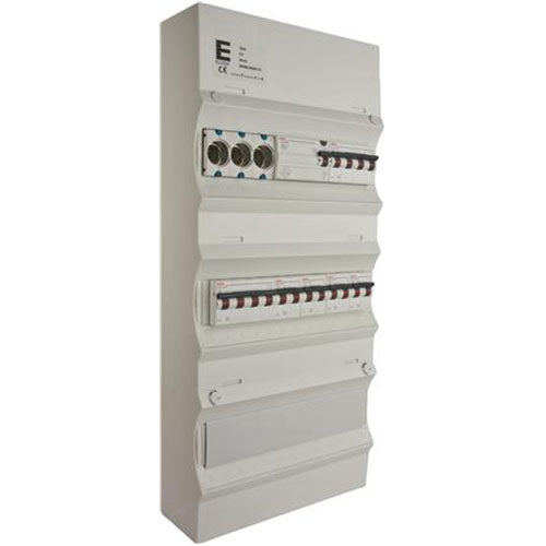 Færdigmonteret gruppetavle - HPFI, Tarif - 2x16A 3P+N, 4x13A 1P+N - Grå