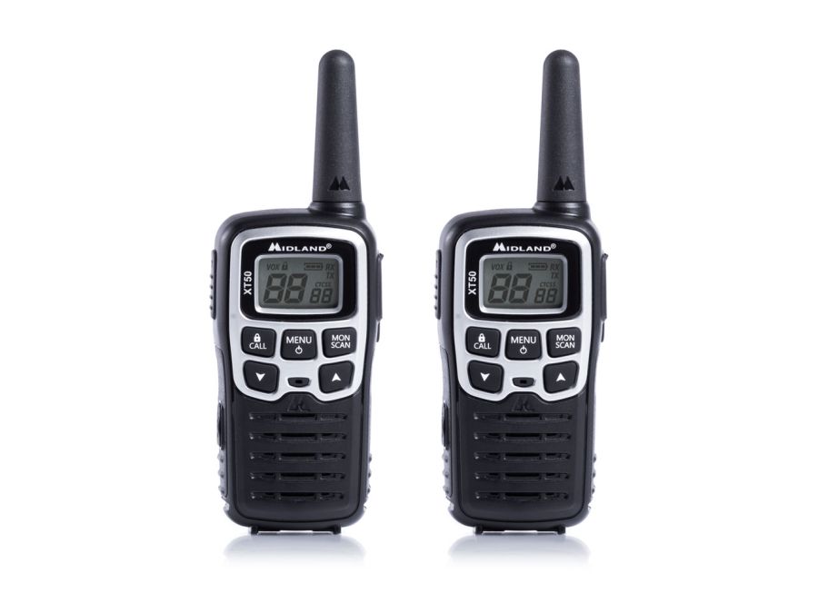 XT50 PMR446 radio m. Lader +Bat. +USB kabel +Clip (2 pak)