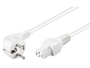 Strømkabel - CEE7/7 90° han til C13 (IEC), Hvid (2m)