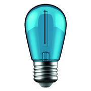 1W Blå Farvet LED Kronepære - Kultråd, E27 Stor Fatning, 230V Input, 50lm, RA80