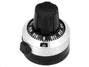 Analog tæller-drejeknap m. lås - 10 omdr. (Ø6,35mm aksel)