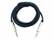 Prof. audiokabel - 2 x 6,35mm stereo JACK han, Sort (1m)