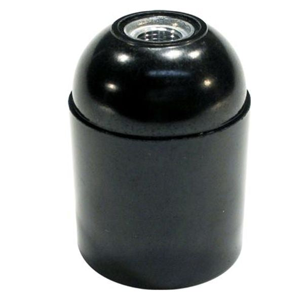 Normalfatning E27 10mm sort