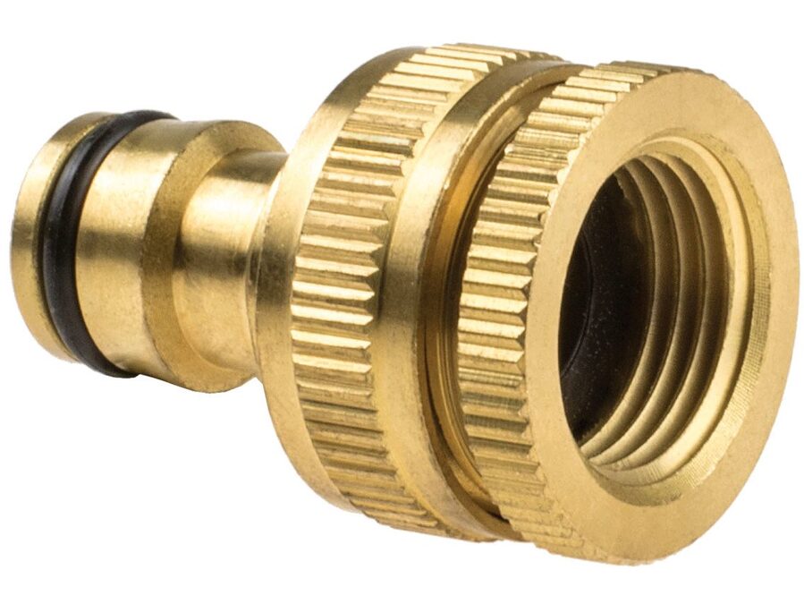 Messing hanekobling - 1/2"-3/4" hun gevind