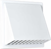 Vægrist med hætte - 170x170mm, Ø100mm, Hvid