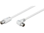 Antennekabel - COAX han > 90° COAX hun, 3C-2V, Hvid (1,5m)