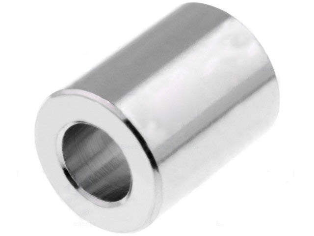 M5 afstandsstykke u. gevind - L10mm, Forniklet messing