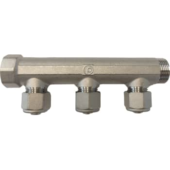 3/4" Brugsvandsfordelerrør TEA, 15/10 mm, cc50, messing 3 afg