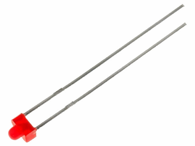 1,8mm LED - Rund, RØD diffus (32mcd, 70°)