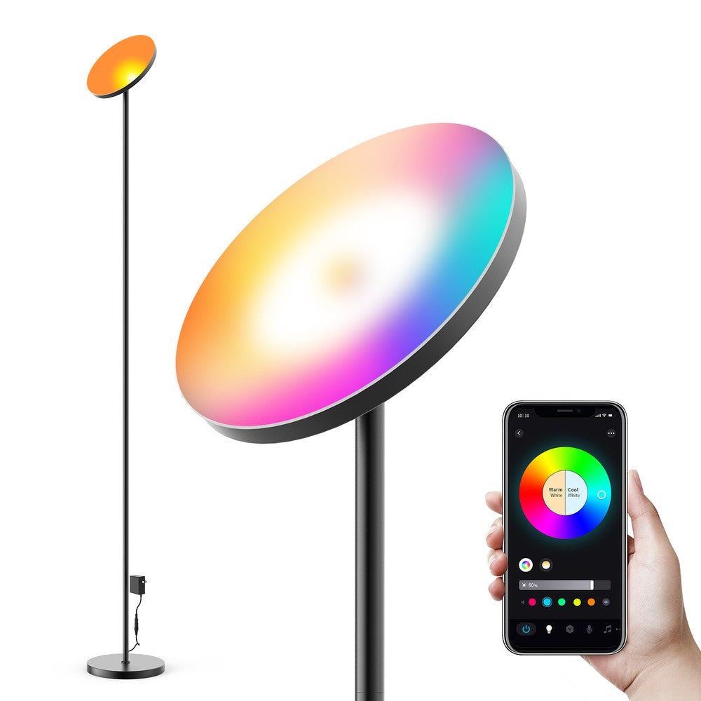 175 cm Smart RGBIC+CCT Gulvlampe med Wifi og Bluetooth - 24W, RA80