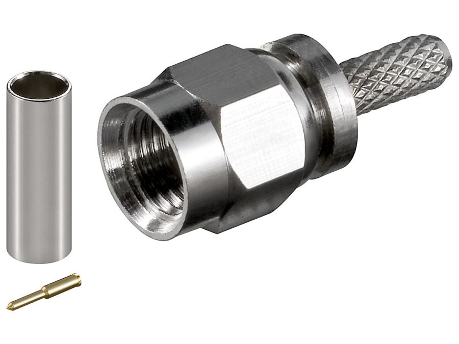 SMA han til RG174 kabel, Ø2,6mm (krimptype)
