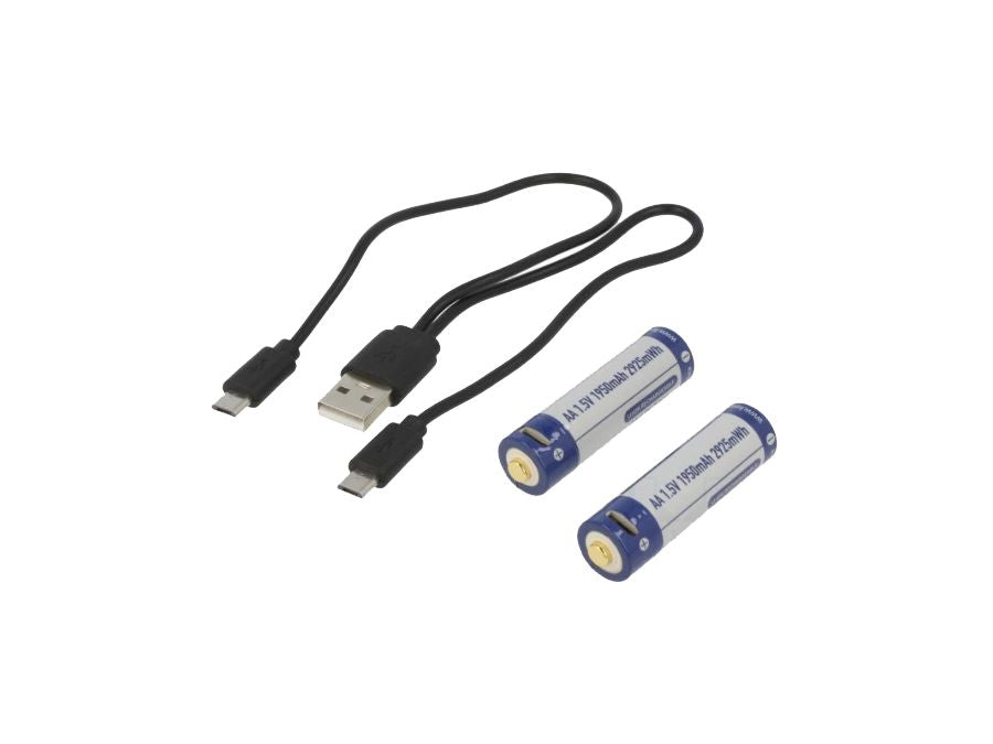 14500 LiION batteri kit - 2xAA 1,5V bat. inkl. USB lader