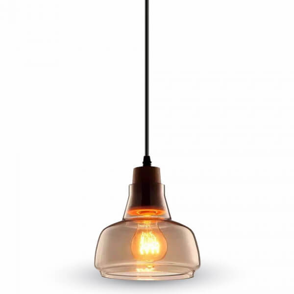 Klar glas pendel lampe E27