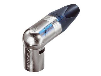 Neutrik - XLR 3pol han kabelstik, 90°, Nikkel-Sølv