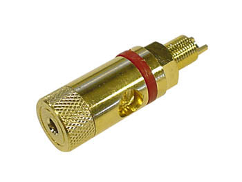 Højttalerbøsning - Guld, rød